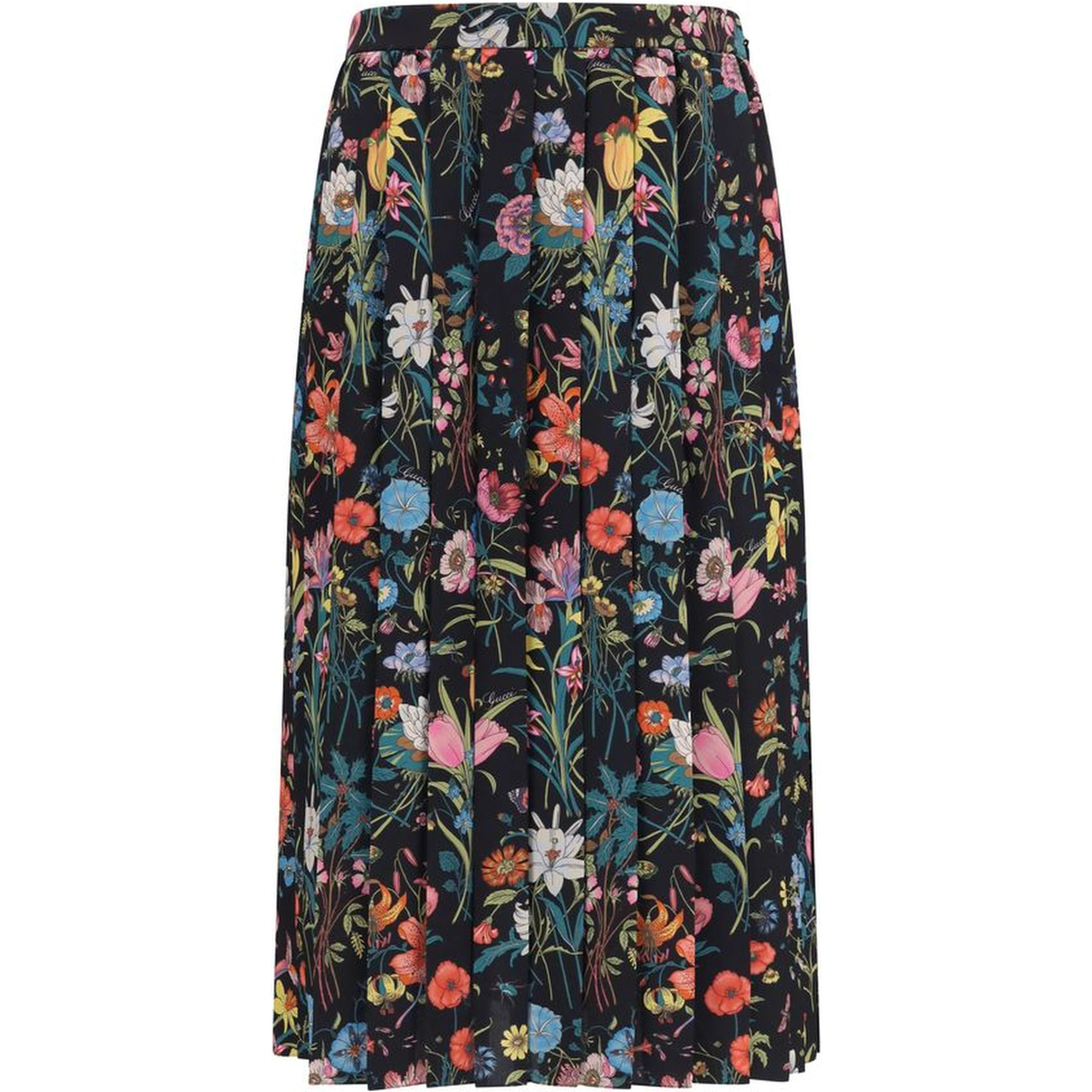 Multicolor Silk Midi Skirt