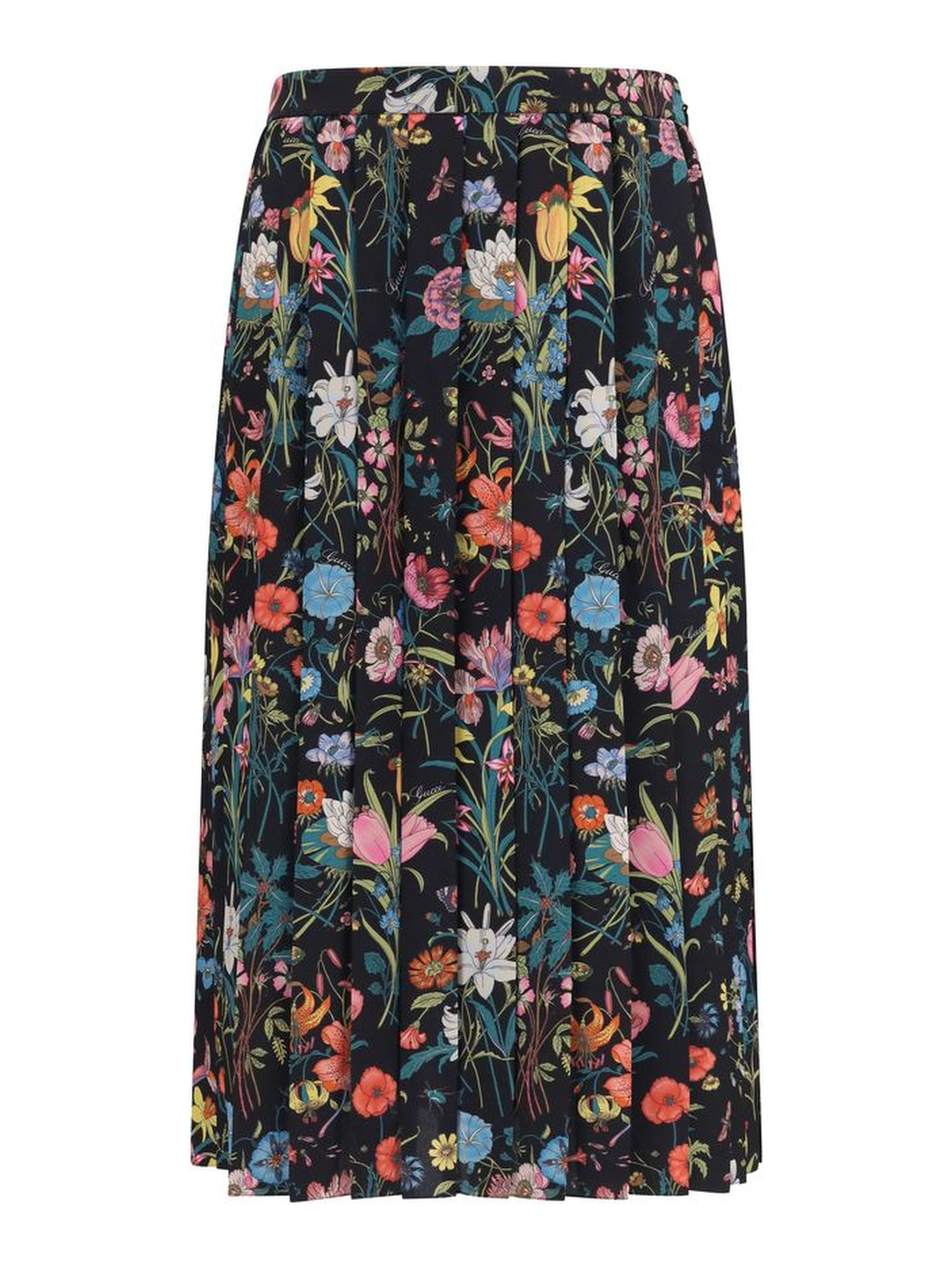 Multicolor Silk Midi Skirt