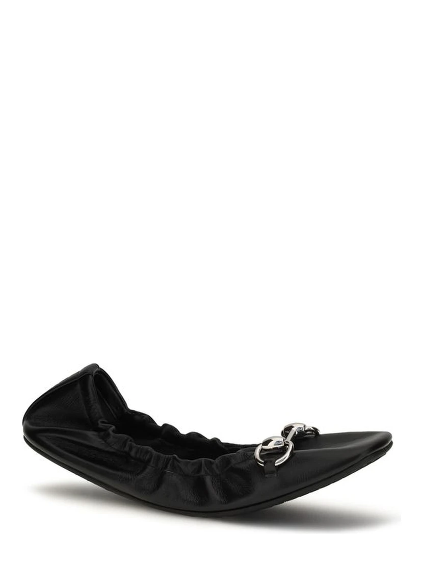 Black Calf Leather Bos Taurus Ballet Flats