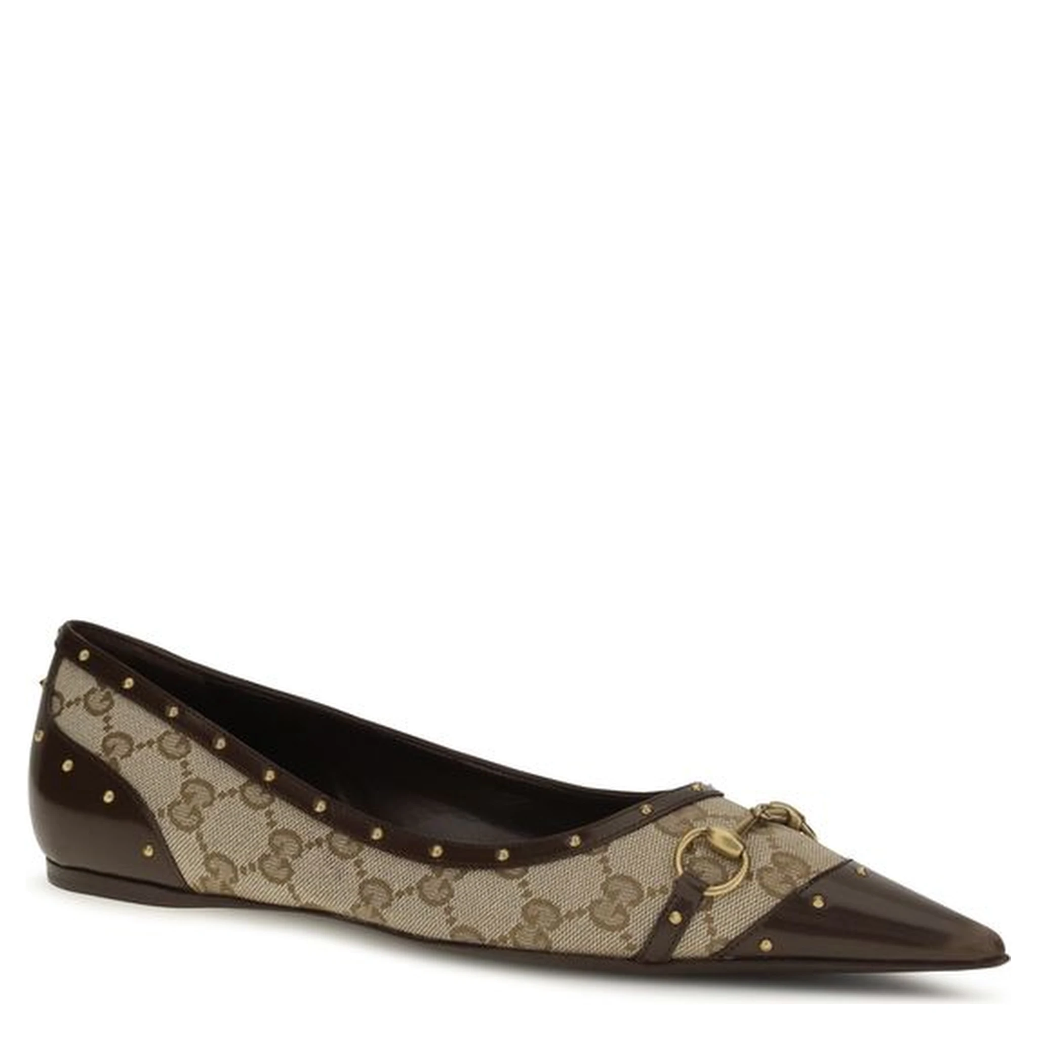 Beige Fabric Ballet Flats