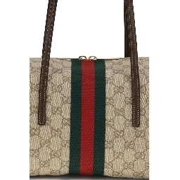 Beige Fabric Handbag