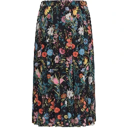 Multicolor Silk Midi Skirt
