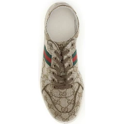 Beige Fabric Athletic Sneakers