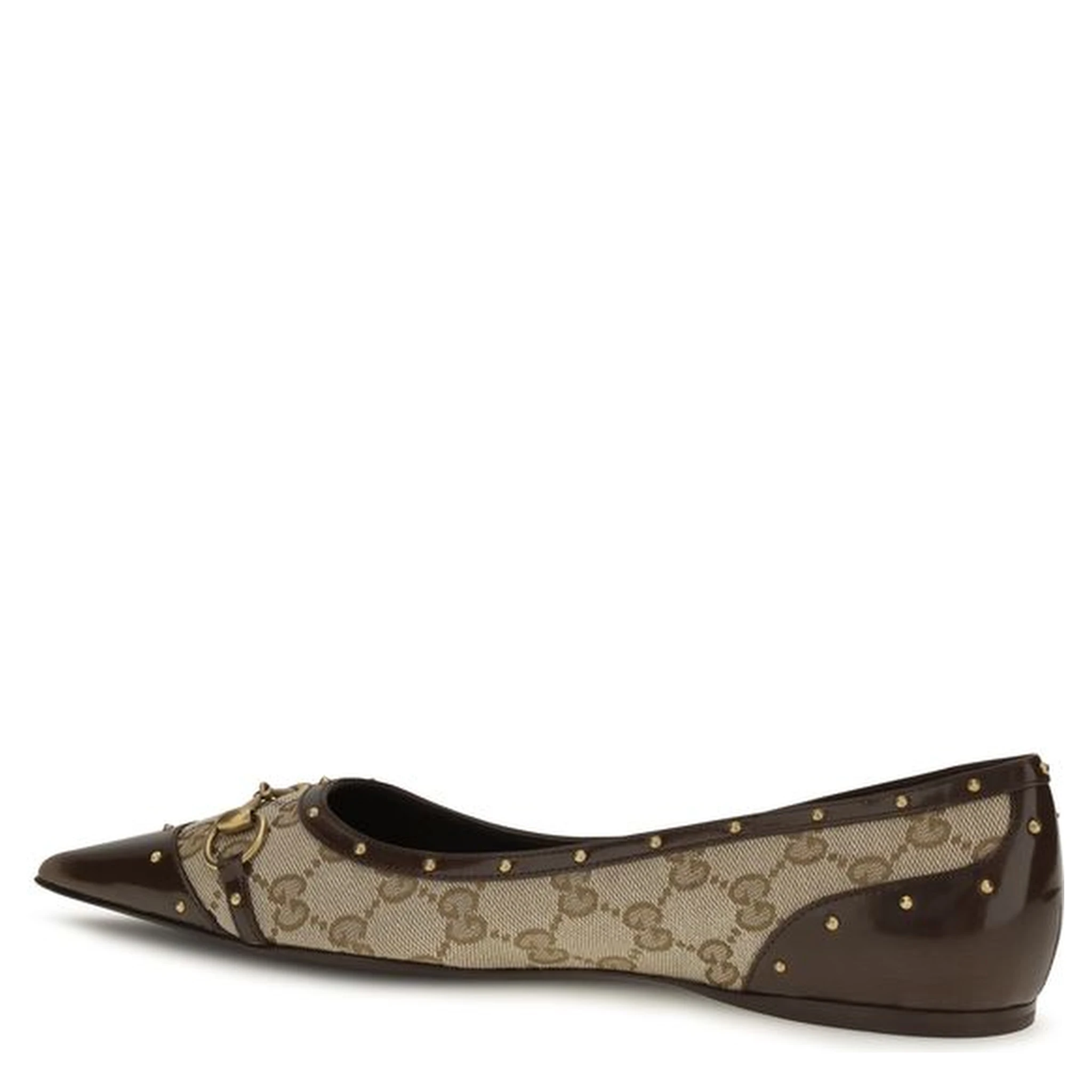 Beige Fabric Ballet Flats