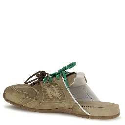 Beige Calf Leather Bos Taurus Athletic Sneakers