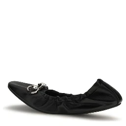 Black Calf Leather Bos Taurus Ballet Flats