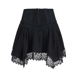 Black Cotton Mini Skirt