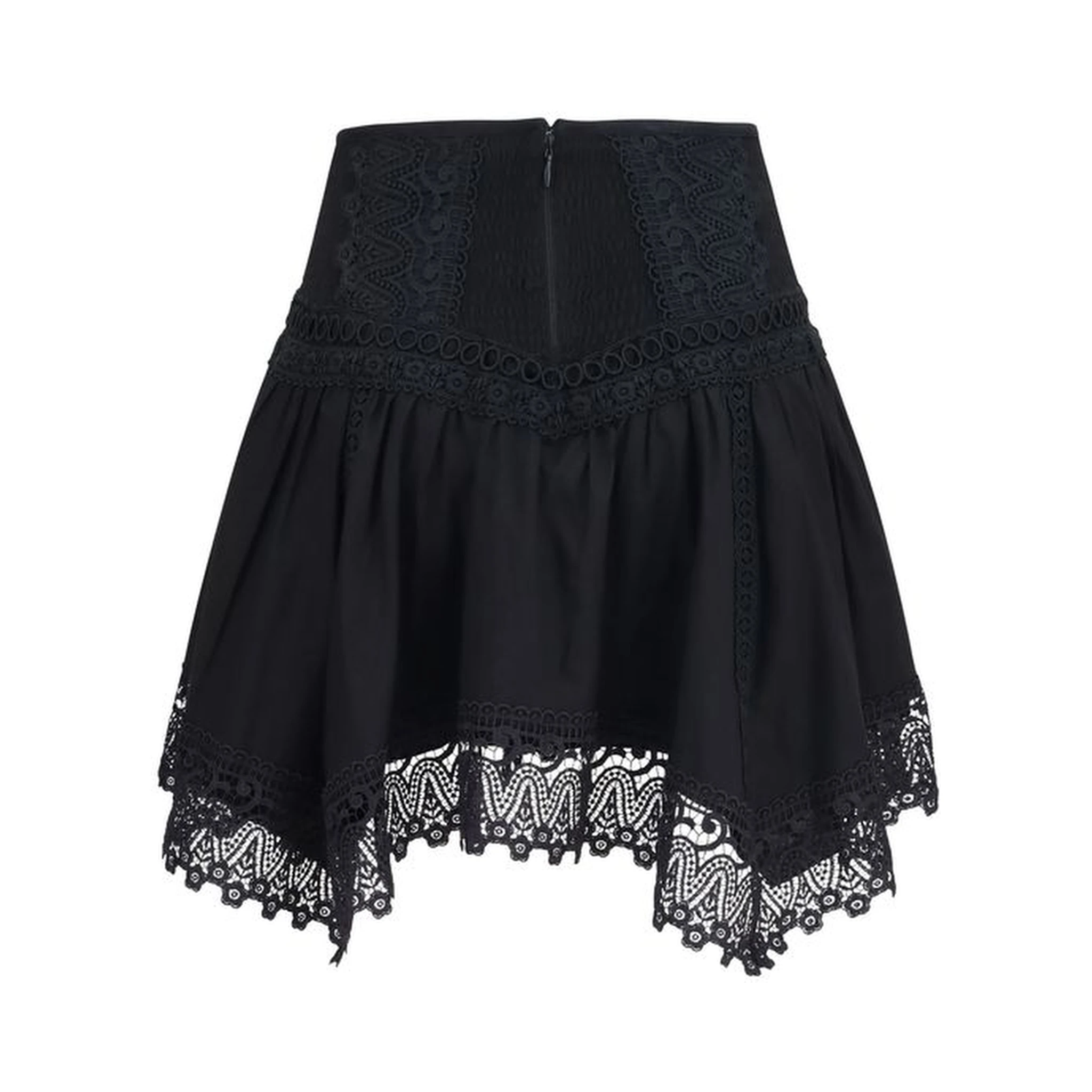 Black Cotton Mini Skirt