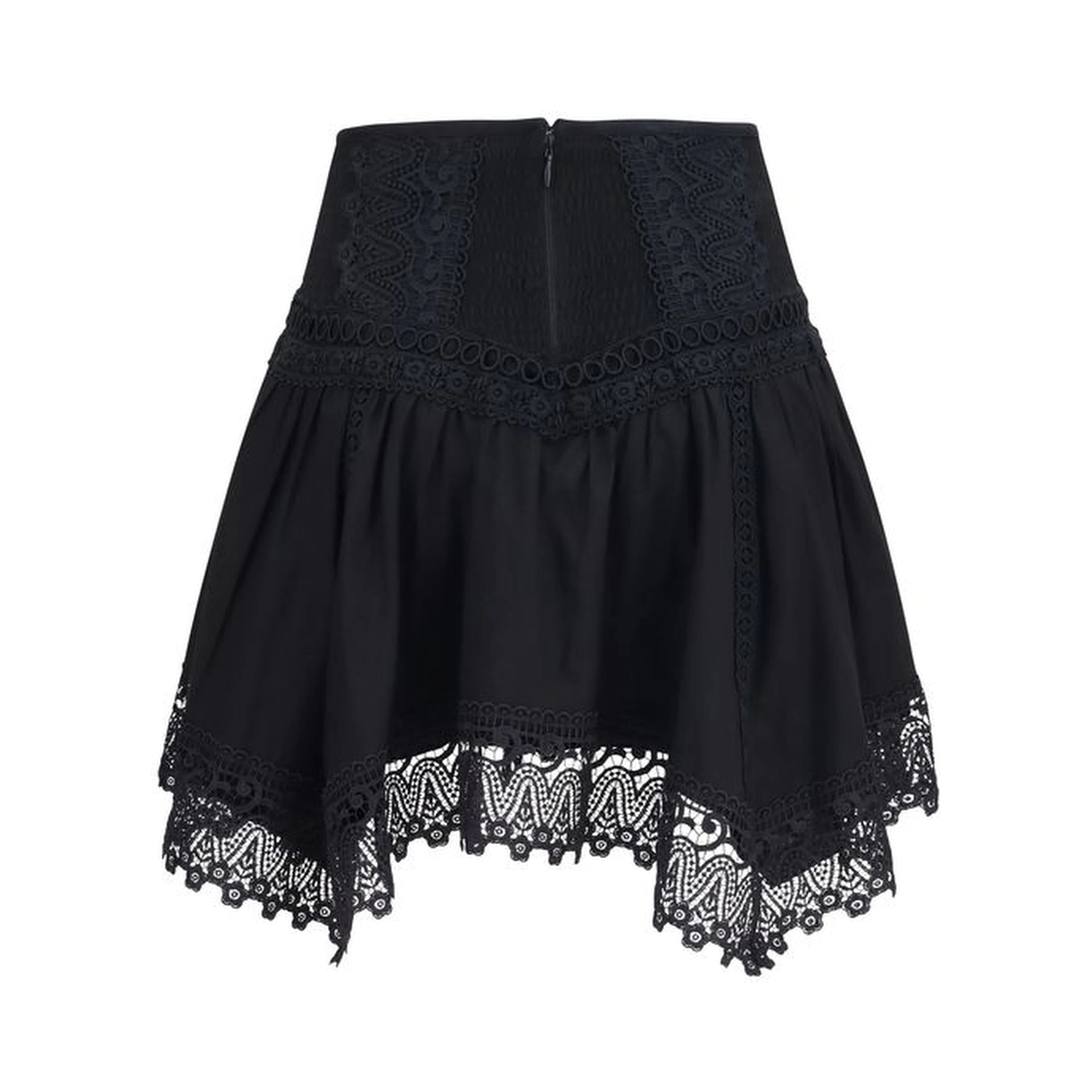 Black Cotton Mini Skirt