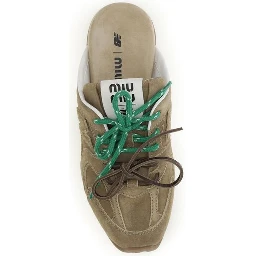 Beige Calf Leather Bos Taurus Athletic Sneakers