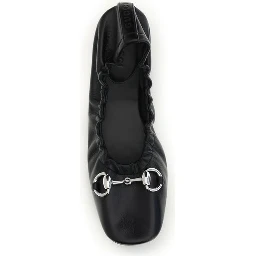 Black Calf Leather Bos Taurus Ballet Flats