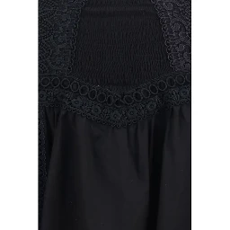 Black Cotton Mini Skirt