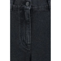 Black Cotton Straight-Leg Jeans