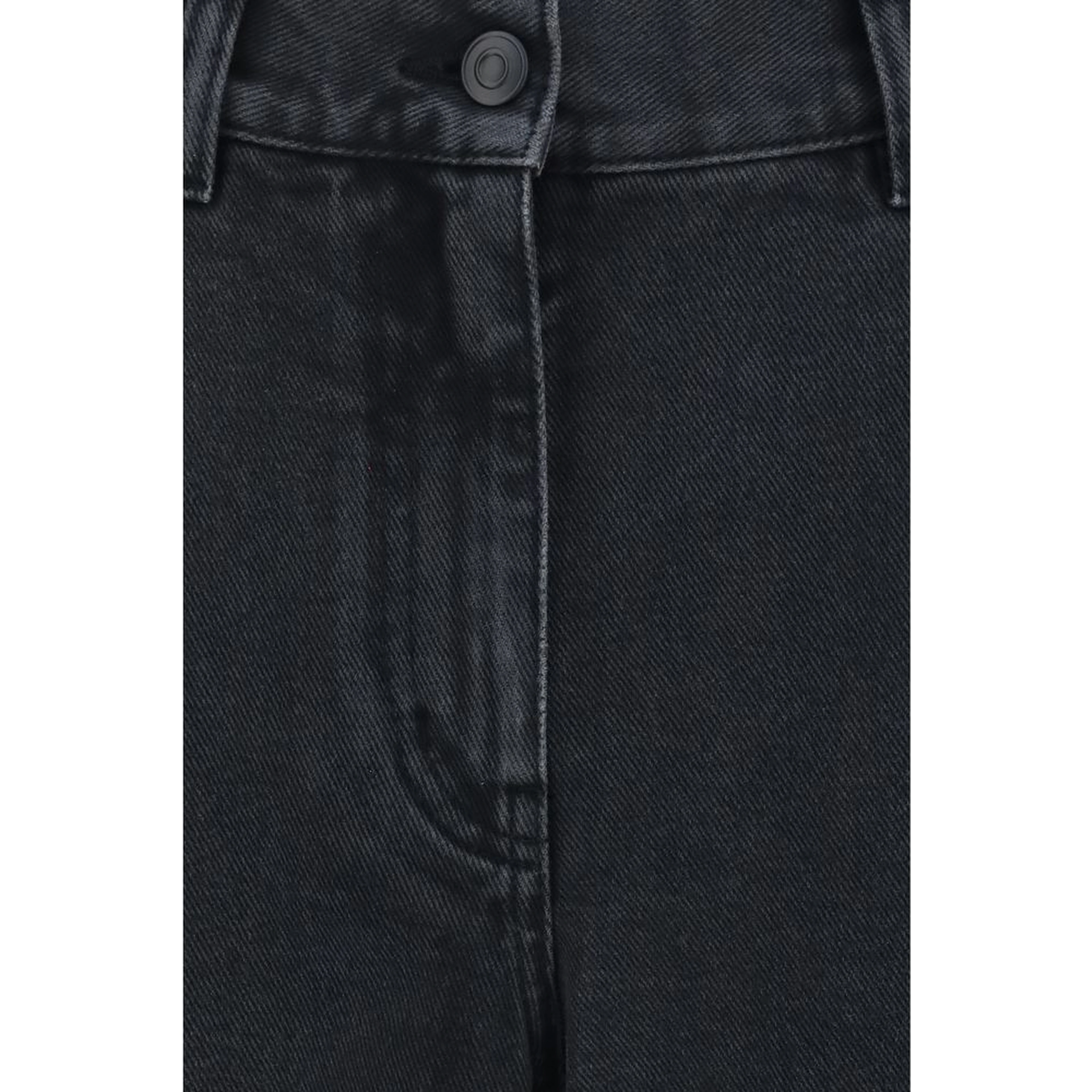 Black Cotton Straight-Leg Jeans
