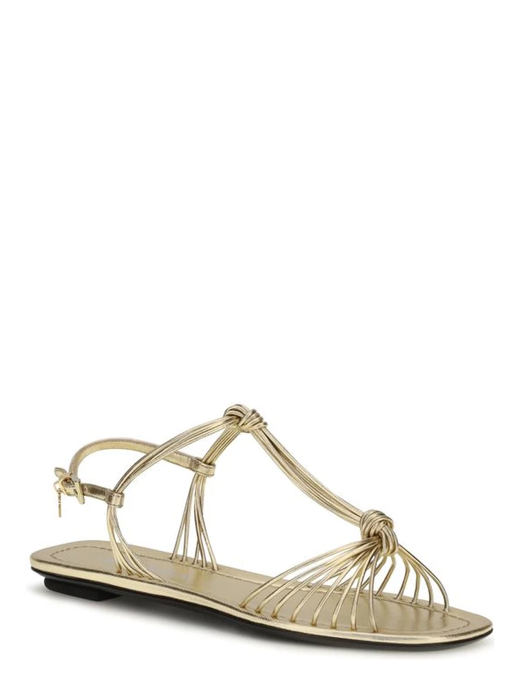 Gold Calf Leather Bos Taurus Flat Sandals alternative