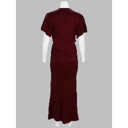ABITO MIDI CON DRAPPEGGIO E SCOLLO A V