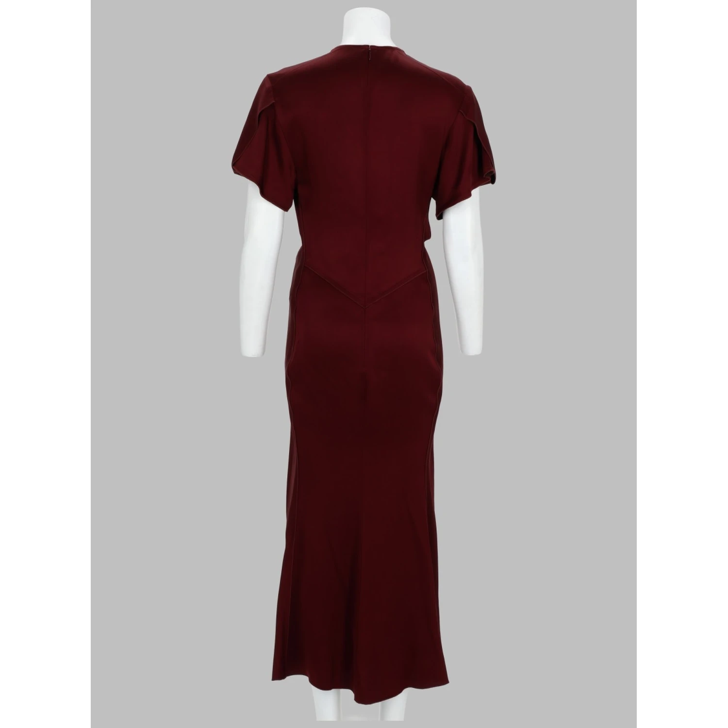 ABITO MIDI CON DRAPPEGGIO E SCOLLO A V