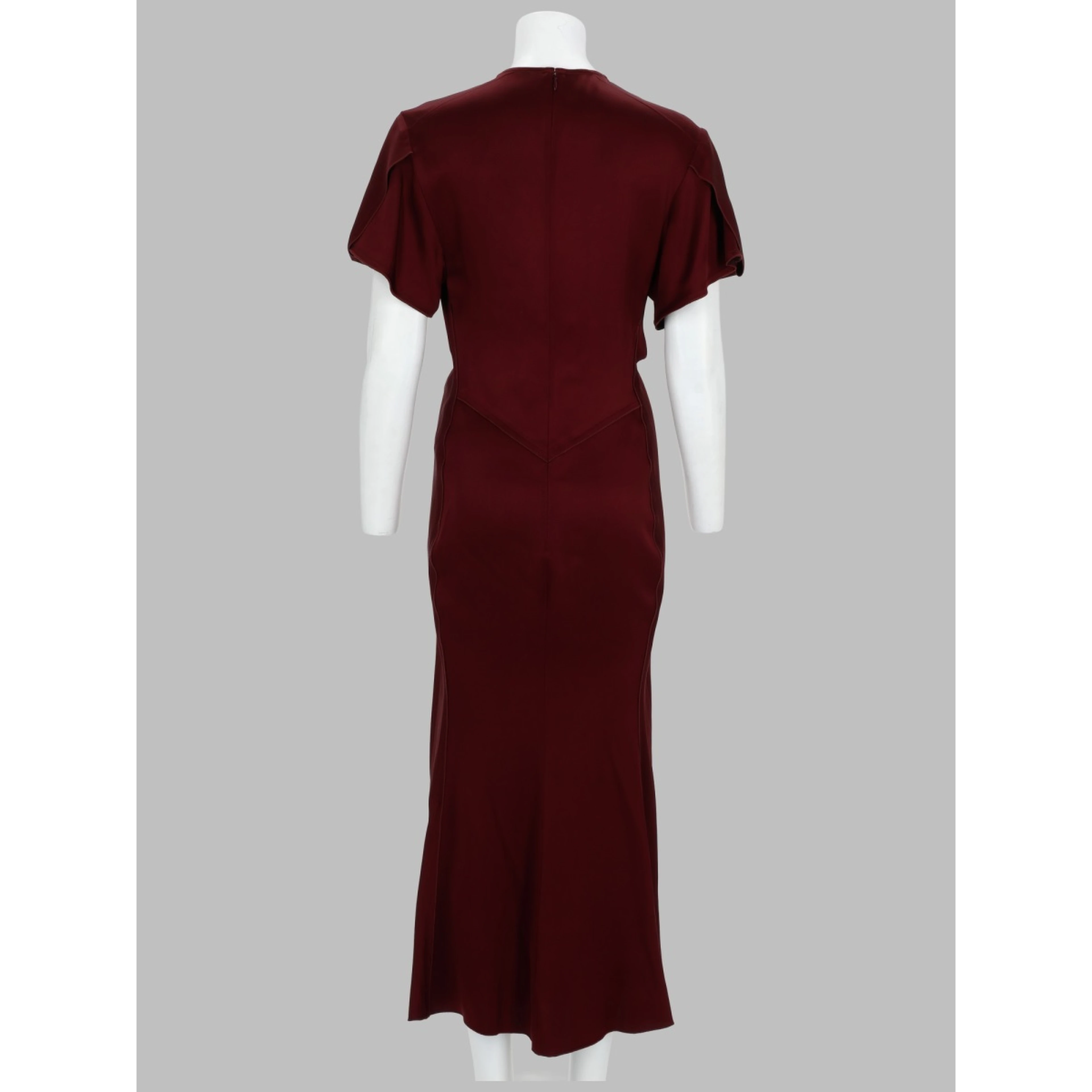 ABITO MIDI CON DRAPPEGGIO E SCOLLO A V