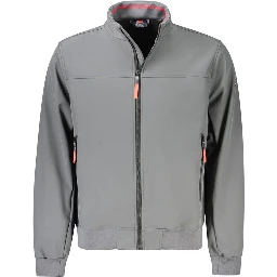 Gray Polyester Men's Jacket