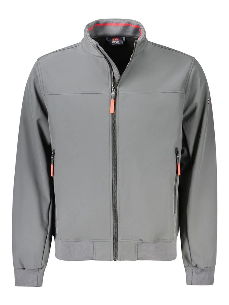 Gray Polyester Men's Jacket