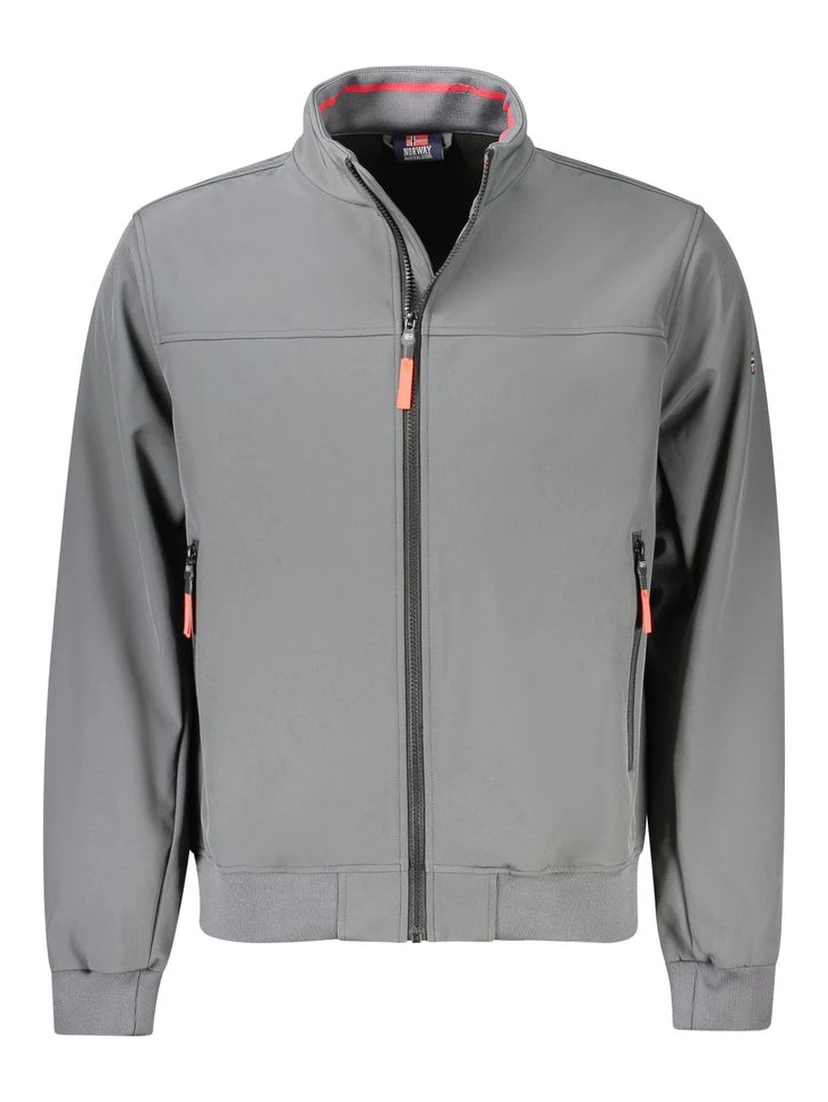 Gray Polyester Men's Jacket