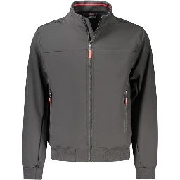 Black Polyester Men's Jacket