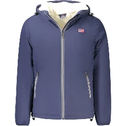 Blue Polyester Men's Jacket
