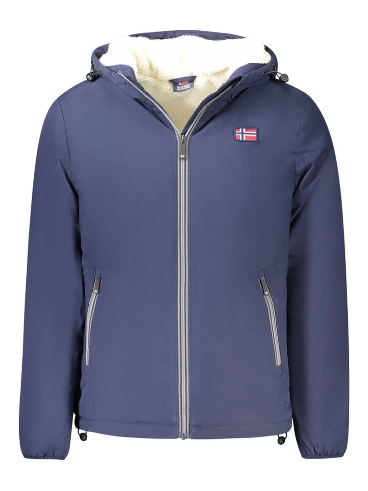 Blue Polyester Men's Jacket