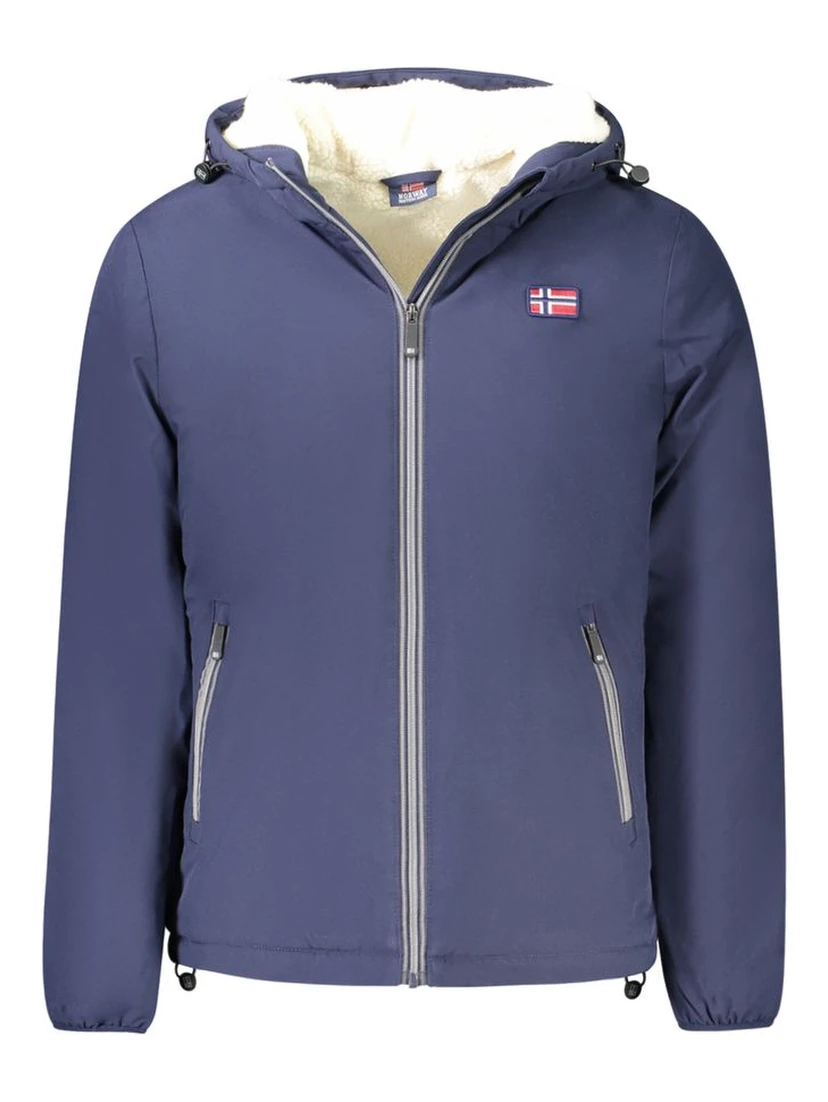 Blue Polyester Men's Jacket