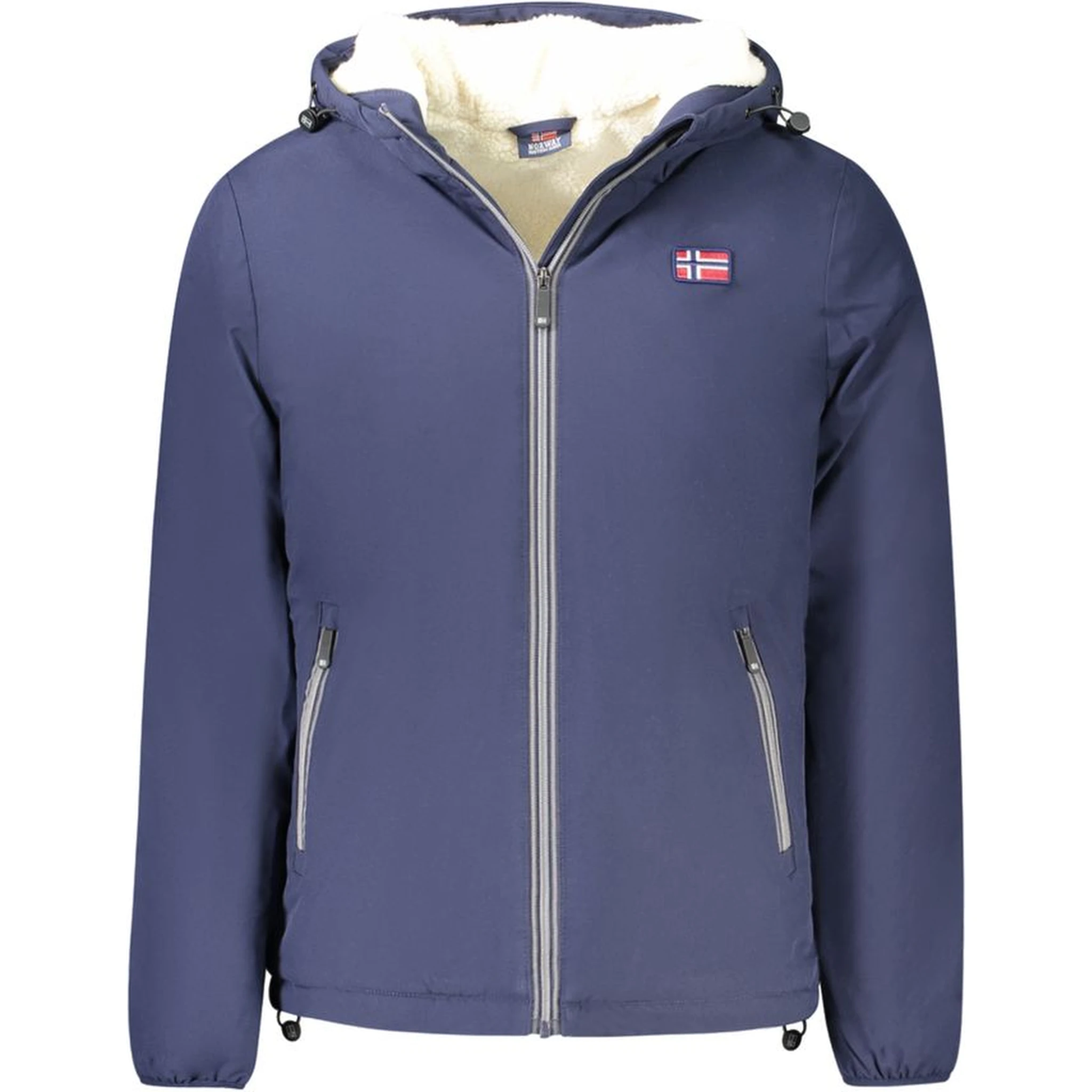 Blue Polyester Men's Jacket