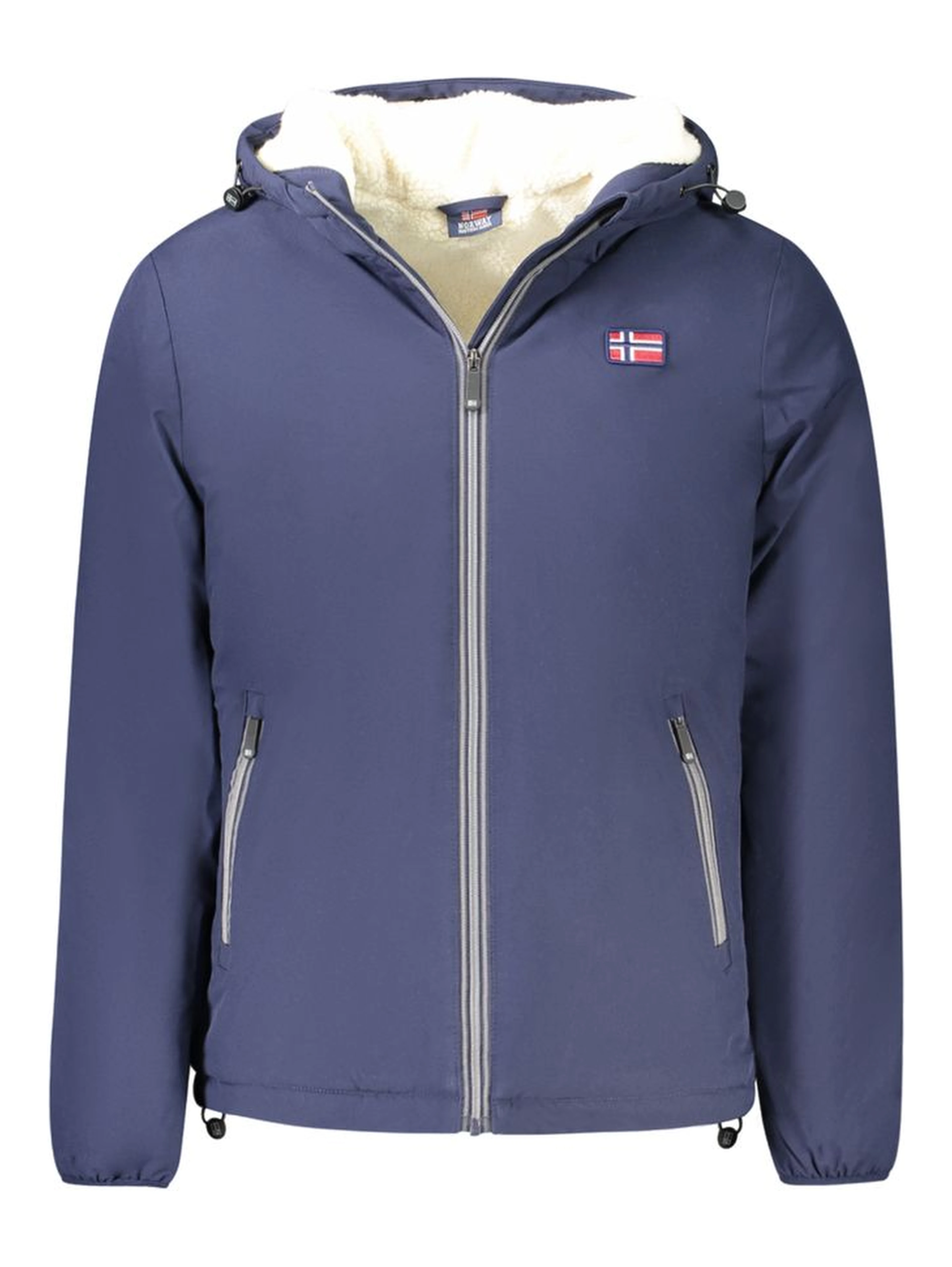 Blue Polyester Men's Jacket