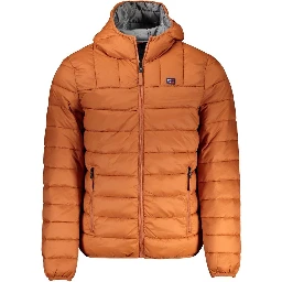 Orange Polyamide Men Jacket