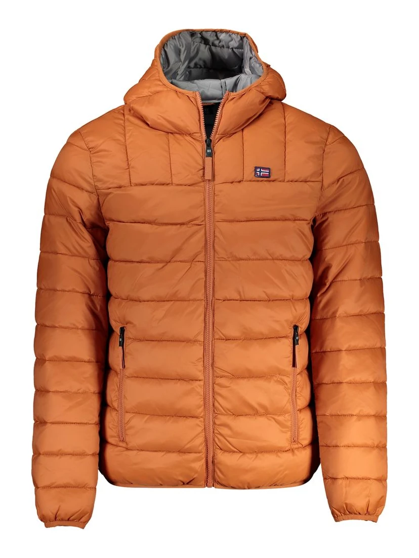 Orange Polyamide Men Jacket