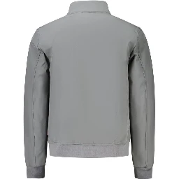 Gray Polyester Men's Jacket