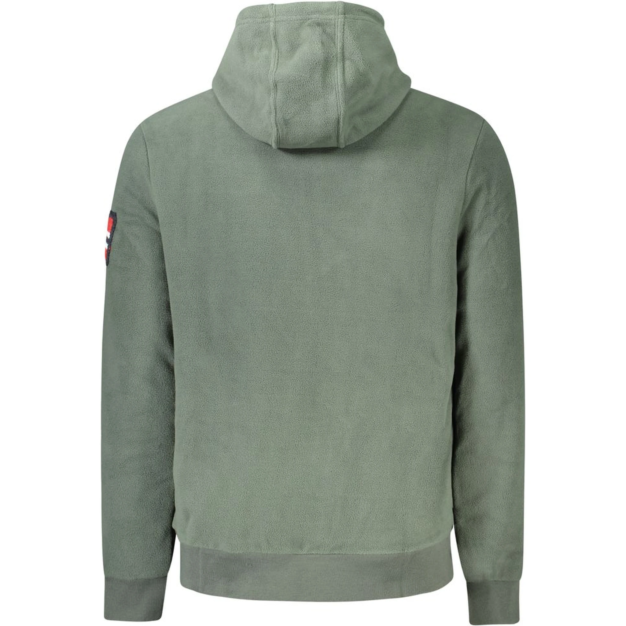 Green Polyester Men's Sweatshirt with Hood