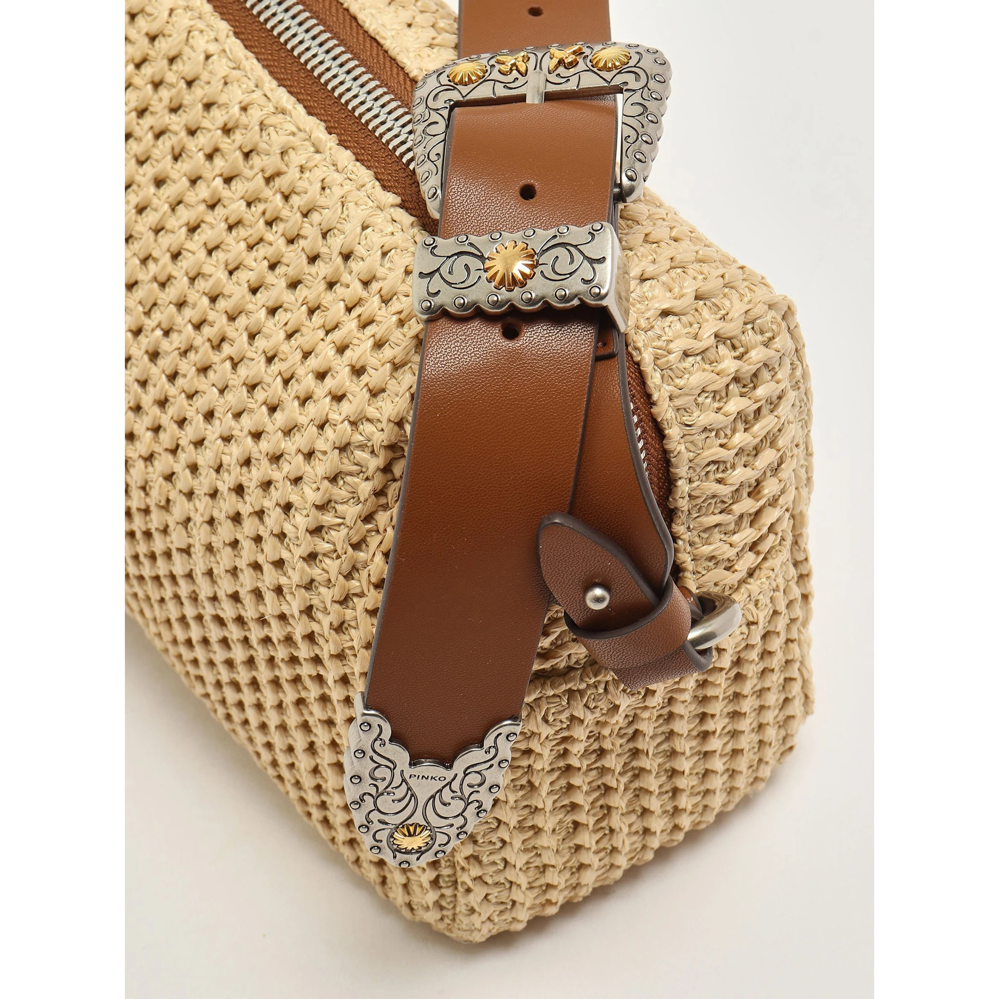 PINKO BAULETTO TRITTICO RAFIA handbag