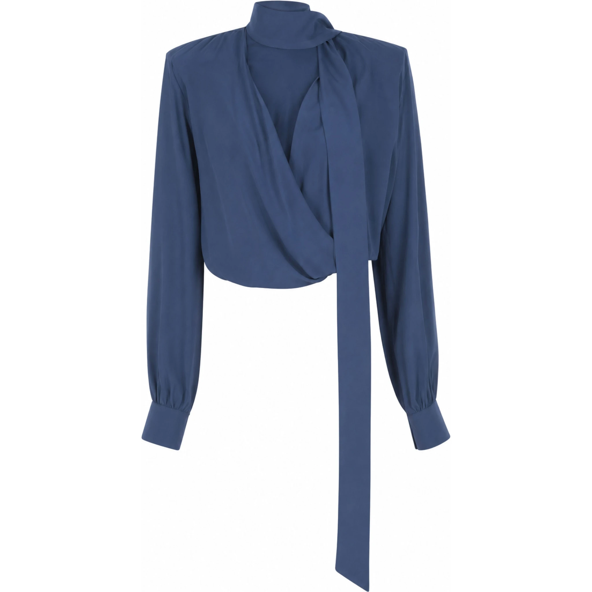 BLUSA INCROCIATA CON SCIARPINA  CREPE DE CHINE