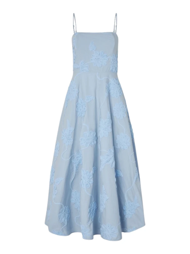 FLARED MIDI STRAP DRESS