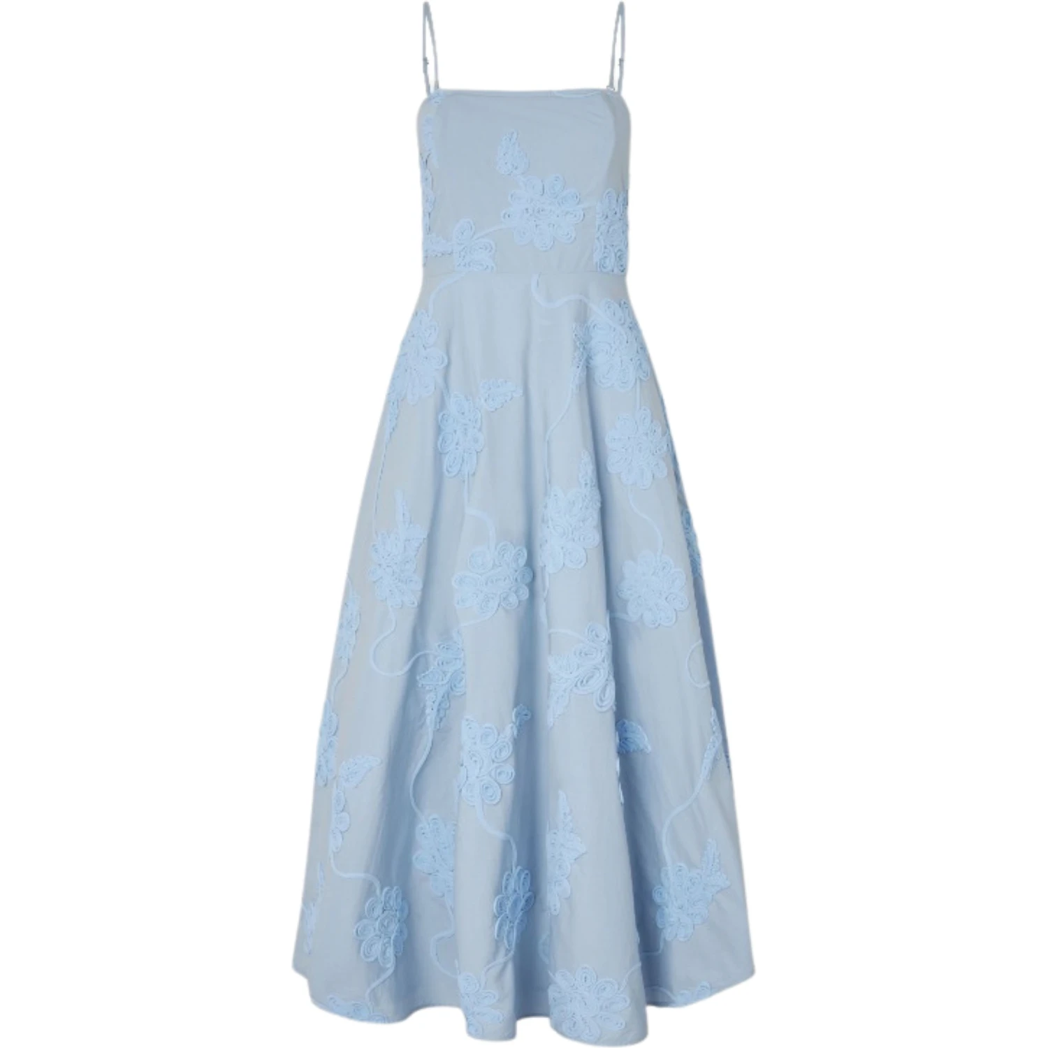 FLARED MIDI STRAP DRESS