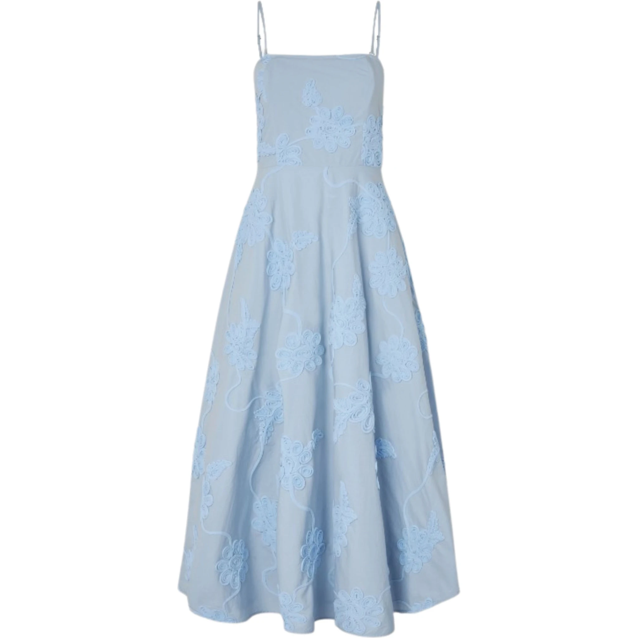 FLARED MIDI STRAP DRESS