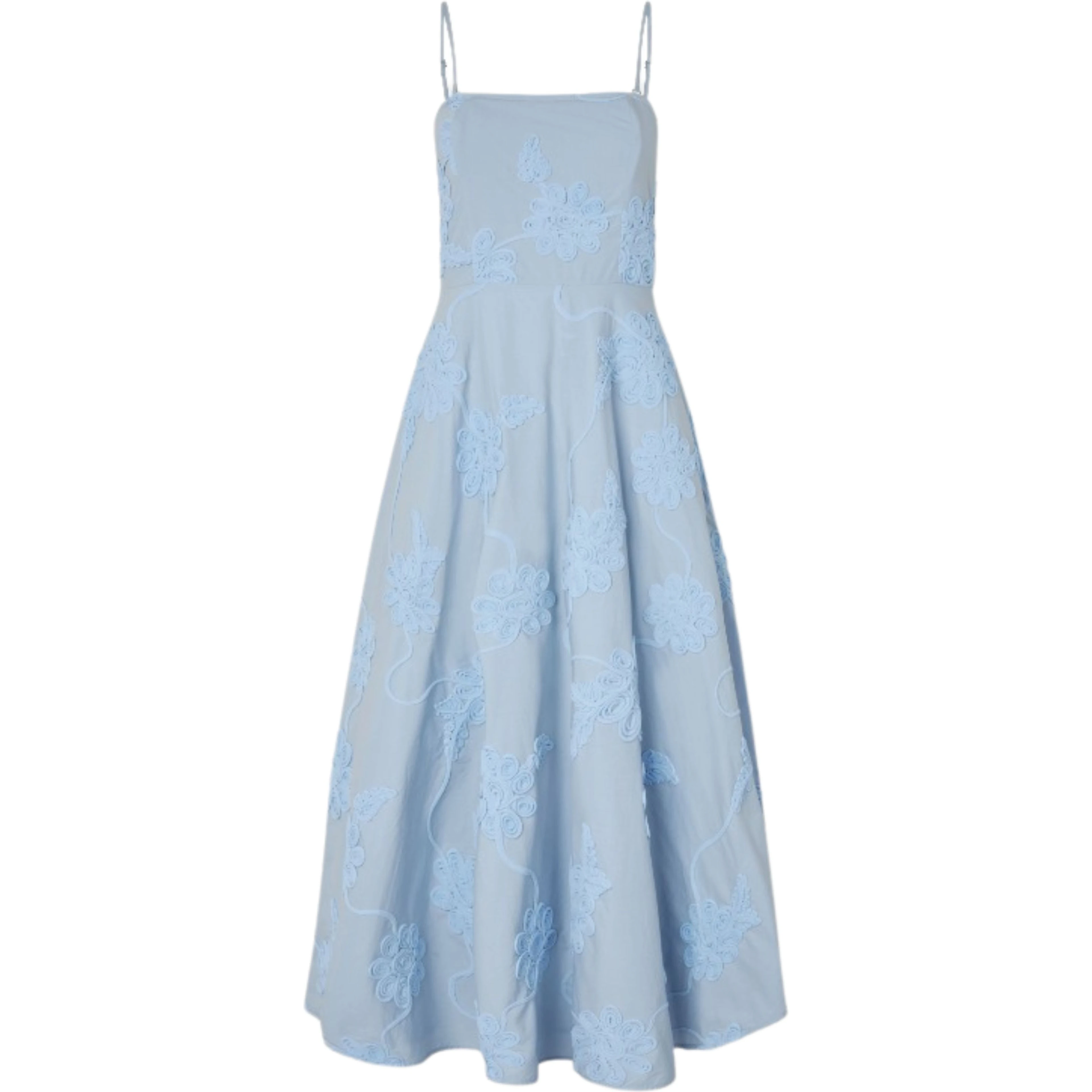 FLARED MIDI STRAP DRESS