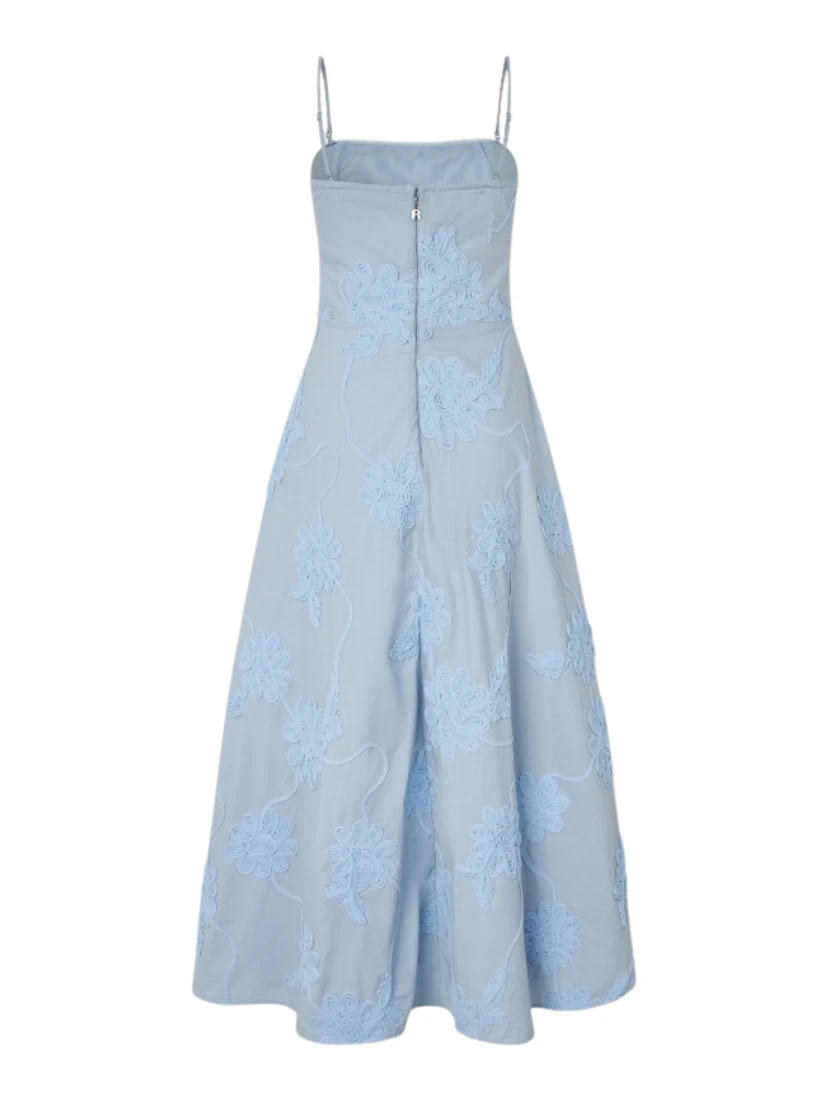 FLARED MIDI STRAP DRESS