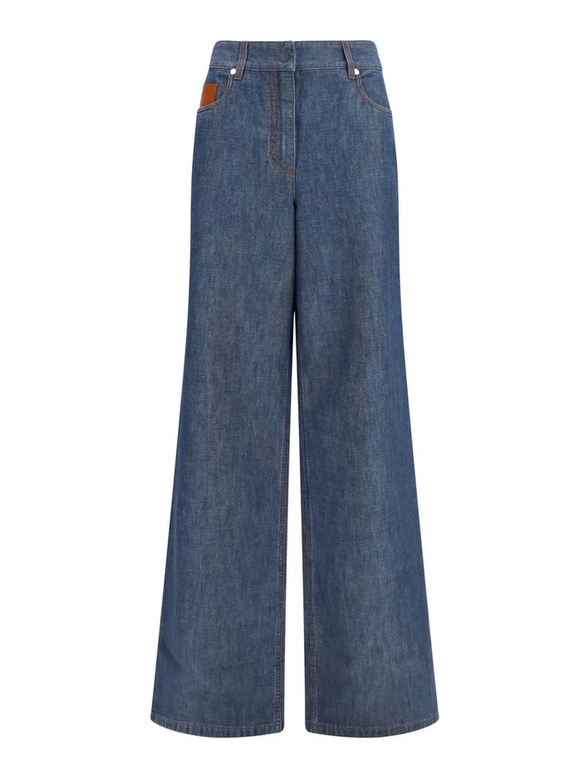 Blue Cotton Jeans Denim