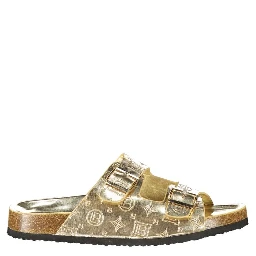 Gold Polyethylene Flat Sandals