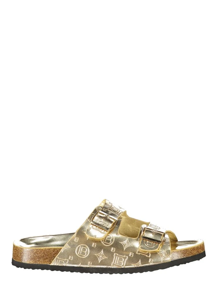 Gold Polyethylene Flat Sandals
