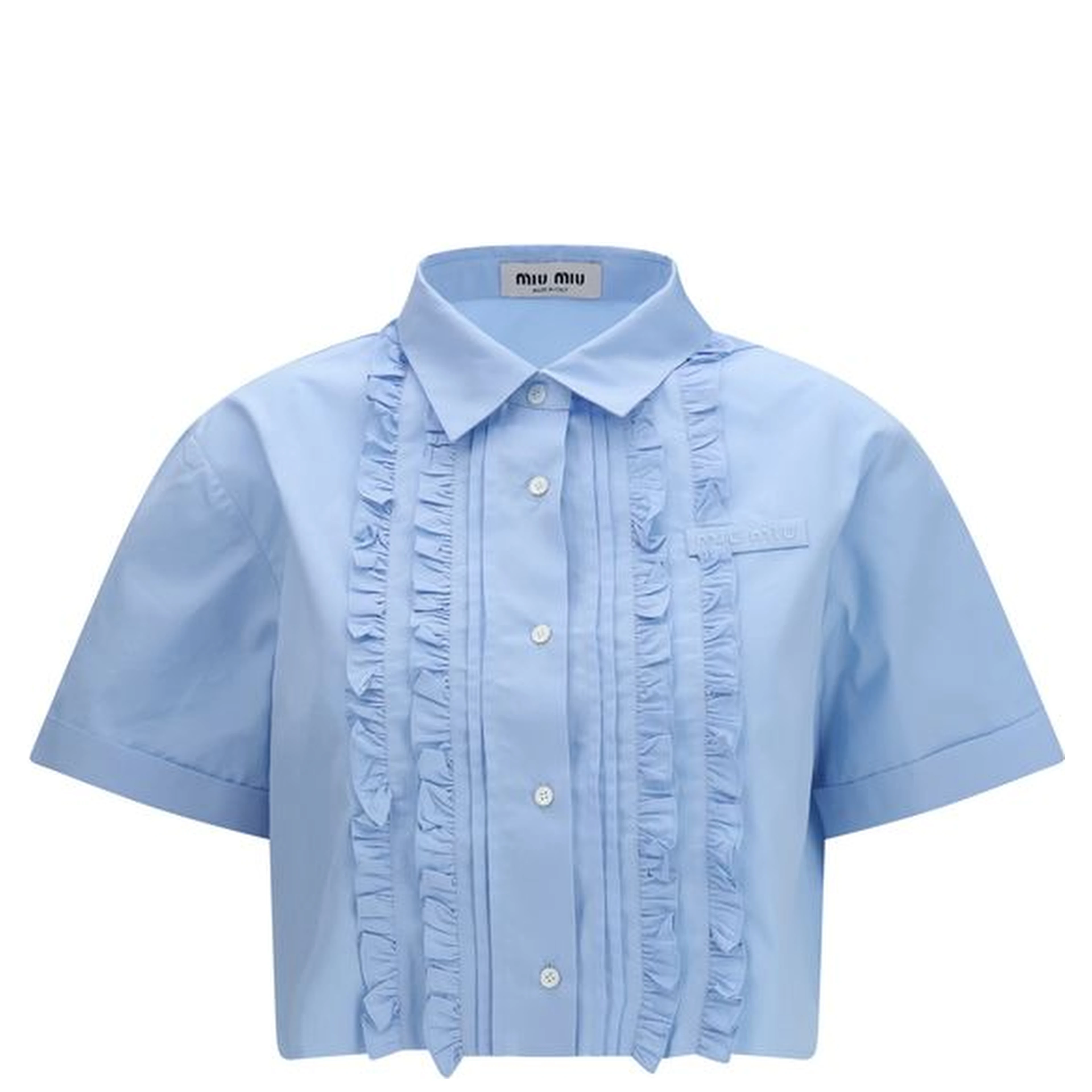 Blue Cotton Shortsleeve Shirt