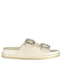White Polyethylene Flat Sandals