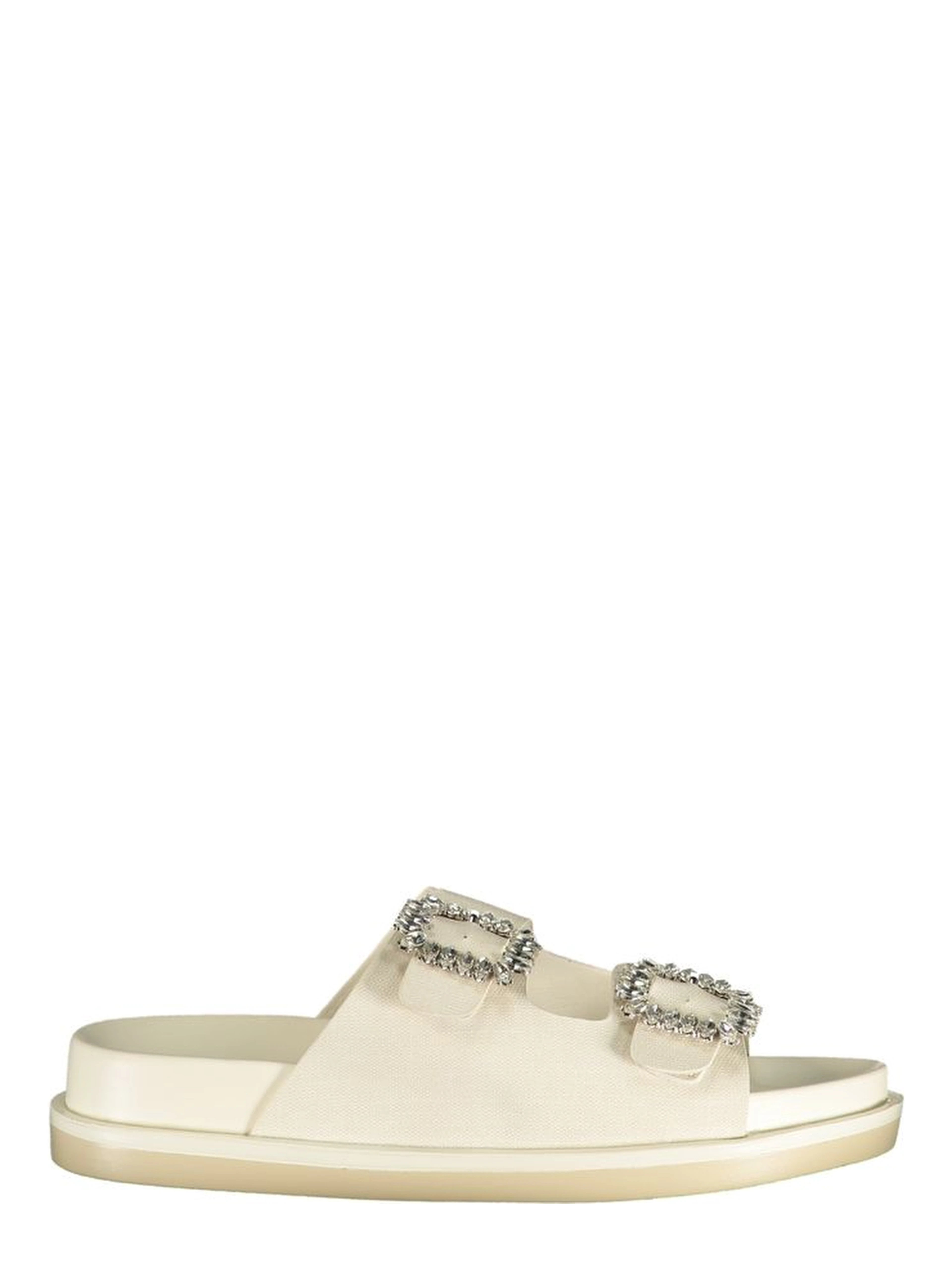White Polyethylene Flat Sandals