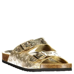 Gold Polyethylene Flat Sandals