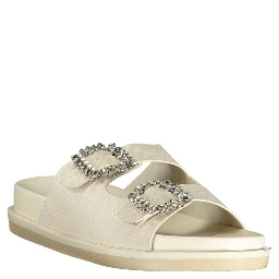White Polyethylene Flat Sandals